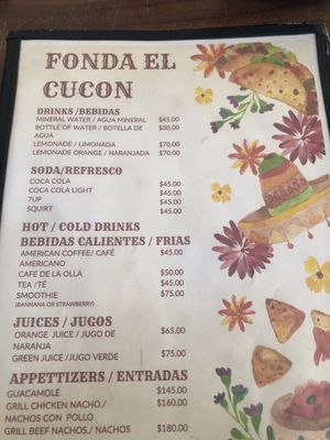 Menu photo 2 Fonda El Cucon Puerto Vallarta, JAL
