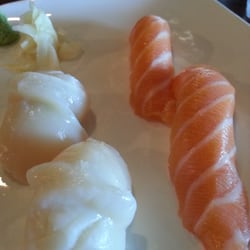 Hotate (scallop) and sake (salmon)