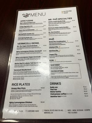 Menu photo 3 Mr Pho Merced, CA