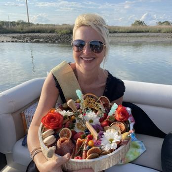 Tiki Island Adventures - Gorgeous Birthday charcuterie board with champagne for a private birthday sunset cruise in the St. Augustine, FL Bayfront area! - Boat Tours Near Me Tiki Island Adventures - Gorgeous Birthday charcuterie board with champagne for a private birthday sunset cruise in the St. Augustine, FL Bayfront area! - Boat Tours Near Me