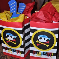 Frosted Events - even made the goody bags.. swords, eye patches, pirates loot, and pirates booty snacks