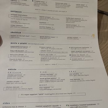 Bottiglia - Menu - Italian Near Me - Henderson, Nevada