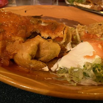 Zapatas Mexican Restaurant - Grilled chicken Fajita Chimichanga... with refried beans and rice.  An average entree - Mexican Near Me - Charlotte, North Carolina