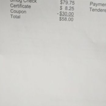 Speedy Smog - My receipt, use that coupon - Smog Check Stations Near Me - San Leandro, California