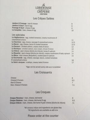 Menu photo 2 La Lorientaise Crêperie Croydon, SA Menu photo 2 La Lorientaise Crêperie Croydon, SA