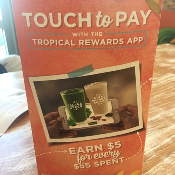 Tropical Smoothie Cafe - Reward app - $5 for every $55 spent - Sandwiches Near Me - Port Charlotte, Florida