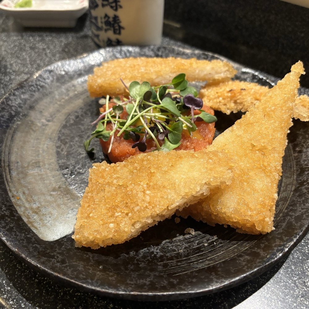 Kazoku - Crispy rice with tuna tar tar. The crispy rice was too hard. Would not recommend - Sushi Bars Near Me - Edmonds, Washington Kazoku - Crispy rice with tuna tar tar. The crispy rice was too hard. Would not recommend - Sushi Bars Near Me - Edmonds, Washington