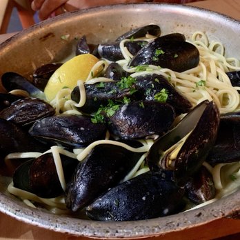 Shore Fresh Seafood Market & Restaurant - Mussels in White Wine & Garlic Over Linguini - Seafood Near Me - Point Pleasant Beach, New Jersey