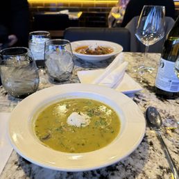 Soup and wine Soup and wine