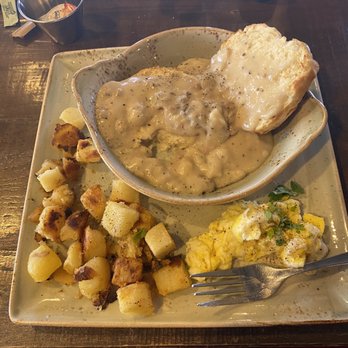First Watch - Turkey Biscuits and Turkey Sausage Gravy with Eggs - Breakfast & Brunch Near Me - John's Creek, Georgia
