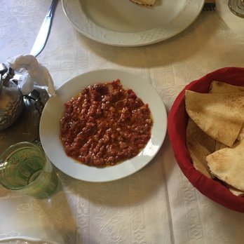 Rest. Libanés “samarkanda” - Hammarra (walnut pepper paste) with pita - Middle Eastern Near Me - Granada, GR