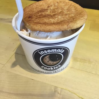 Insomnia Cookies - Snickerdoodle cookie and cookie dough ice cream sandwich. - Desserts Near Me - Norfolk, Virginia Insomnia Cookies - Snickerdoodle cookie and cookie dough ice cream sandwich. - Desserts Near Me - Norfolk, Virginia