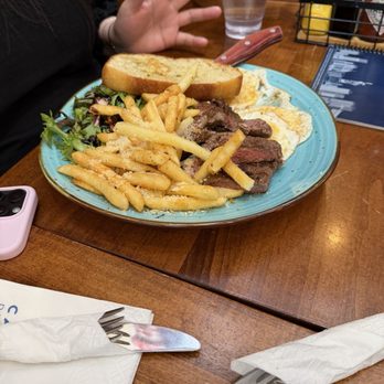 Carnegie Diner & Cafe - Steak & Eggs with French Fries - Breakfast & Brunch Near Me - New York, New York