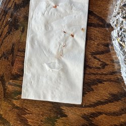 El Fogon Cantina & Grill - Bloody napkin with snot given to us by waitstaff