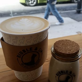 Bibble & Sip - Lavender latte and Earl Grey Panna cotta - Coffee & Tea Near Me - New York, New York Bibble & Sip - Lavender latte and Earl Grey Panna cotta - Coffee & Tea Near Me - New York, New York