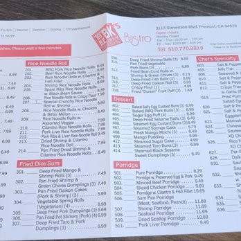 BK's Bistro - Menu - Dim Sum Near Me - Fremont, California BK's Bistro - Menu - Dim Sum Near Me - Fremont, California