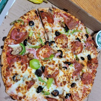 Papa Johns Pizza - A "the Works" medium pizza and a side salad.. It was supposed to be New York style, but they missed the mark on this one. - Pizza Near Me - Aloha, Oregon Papa Johns Pizza - A "the Works" medium pizza and a side salad.. It was supposed to be New York style, but they missed the mark on this one. - Pizza Near Me - Aloha, Oregon
