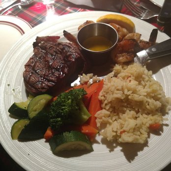 Tartan Room - Filet mignon with Rice pilaf and veggies - American Near Me - Orange, California