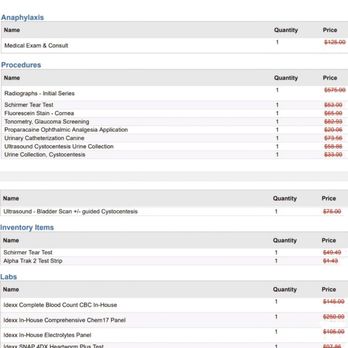 UrgentVet - Price List of some common tests, be advised prices might have increased on some of these services. - Veterinarians Near Me - Irving, Texas