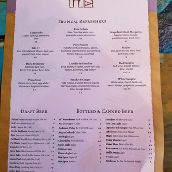 Kaya - July beverage menu - Caribbean Near Me - Pittsburgh, Pennsylvania