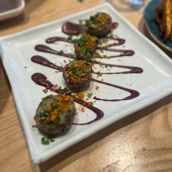 Rawtopia - Baked Stuffed Mushrooms - Burgers Near Me - Millcreek, Utah Rawtopia - Baked Stuffed Mushrooms - Burgers Near Me - Millcreek, Utah