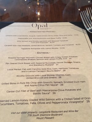 Menu photo 4 Opal Restaurant & Bar Mount Pleasant, SC