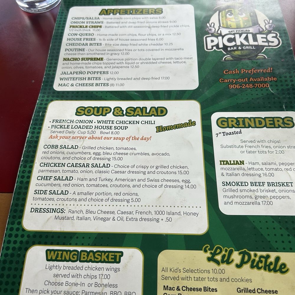 Pickles Bar & Grill - Menu - Sports Bars Near Me - Brimley, Michigan