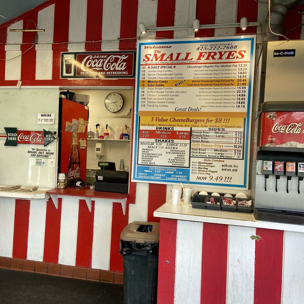Small Fryes - Their menu board as of June 4th, 2024. Will sure be back to try the other items. - Burgers Near Me - Fall City, Washington Small Fryes - Their menu board as of June 4th, 2024. Will sure be back to try the other items. - Burgers Near Me - Fall City, Washington