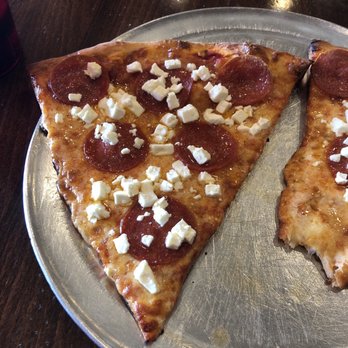 King's NY Pizza - Slice with pepperoni and feta - Pizza Near Me - Fairfax, Virginia King's NY Pizza - Slice with pepperoni and feta - Pizza Near Me - Fairfax, Virginia