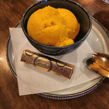 Belleville Wine Bar - Mango gelato with Gavote(flakey cookie) - Wine Bars Near Me - Reno, Nevada Belleville Wine Bar - Mango gelato with Gavote(flakey cookie) - Wine Bars Near Me - Reno, Nevada