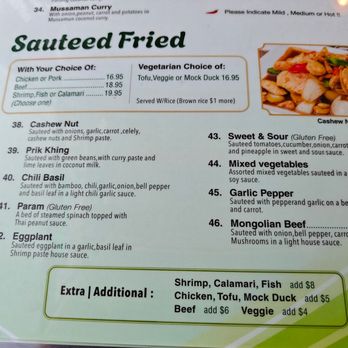 Thai Elephant Restaurant - A glimpse of the menu for sauteed fried - Thai Near Me - Atascadero, California Thai Elephant Restaurant - A glimpse of the menu for sauteed fried - Thai Near Me - Atascadero, California