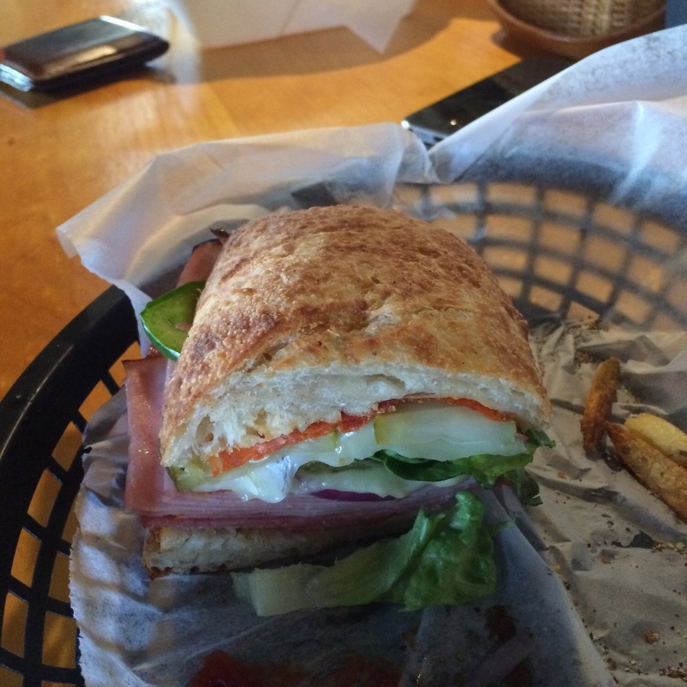 Italian sub on ciabatta bread delicious! One of the best sandwiches I had had. Italian sub on ciabatta bread delicious! One of the best sandwiches I had had.
