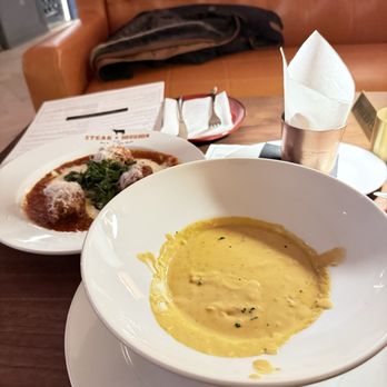 Steak & Bourbon - Lobster bisque and meatball appetizer - Steakhouses Near Me - Louisville, Kentucky Steak & Bourbon - Lobster bisque and meatball appetizer - Steakhouses Near Me - Louisville, Kentucky