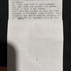 Cali Games - Return and exchange policy on receipt.