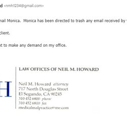 Law Office of Neil M Howard - And this is the email that I received from him hours later.