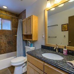 Gutowsky Family Cabin - Recently updated downstairs bathroom with radiant floor heat.