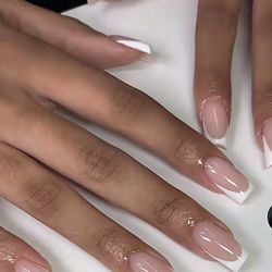 Top Coat Nails - What I asked for (except I wanted blue tips not white)