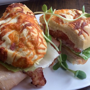 Rays 3rd Generation Bistro Bakery - Turkey bacon on a cheese bun - Bakeries Near Me - Alton, Ontario
