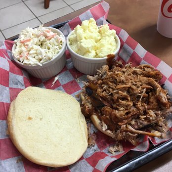 Heavenly Hogs BBQ - My husband got the BBQ sandwich plate with 2 sides. Cole slaw and potato salad. $8.00 - Food Trucks Near Me - Seneca, South Carolina Heavenly Hogs BBQ - My husband got the BBQ sandwich plate with 2 sides. Cole slaw and potato salad. $8.00 - Food Trucks Near Me - Seneca, South Carolina
