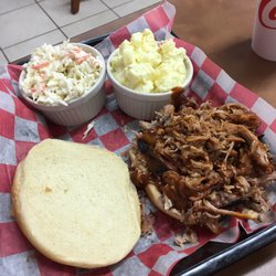 Heavenly Hogs BBQ - My husband got the BBQ sandwich plate with 2 sides. Cole slaw and potato salad. $8.00