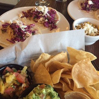Tag's Hometown Bar & Grill - ML Edwards - Street tacos sampler with chips, guacamole and pineapple salsa - New American Near Me - Mount Vernon, Texas Tag's Hometown Bar & Grill - ML Edwards - Street tacos sampler with chips, guacamole and pineapple salsa - New American Near Me - Mount Vernon, Texas