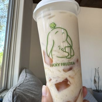 Lucky FruiTea - White peach jasmine milk - Bubble Tea Near Me - San Gabriel, California Lucky FruiTea - White peach jasmine milk - Bubble Tea Near Me - San Gabriel, California