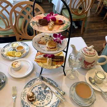 Swan Coach House - My lovely's afternoon tea table setting. - New American Near Me - Atlanta, Georgia