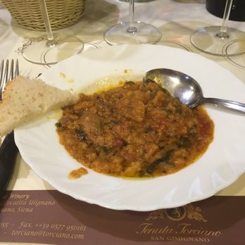 Tenuta Torciano - Minestrone soup topped with olive oil - Wineries Near Me - San Gimignano, SI