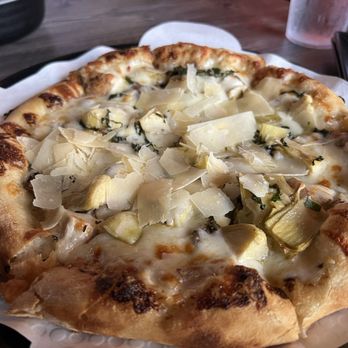 Pour Behavior - Chicken Alfredo Pizza, added Artichokes. - Desserts Near Me - Yuma, Arizona