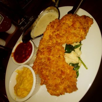 Yard House - Southern Fried Chicken, with BBQ beans, cream corn, and spinach mashed potatoes - New American Near Me - Washington, DC, District of Columbia