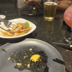Ishi Shabu - Tako norri with quail egg and caviar
