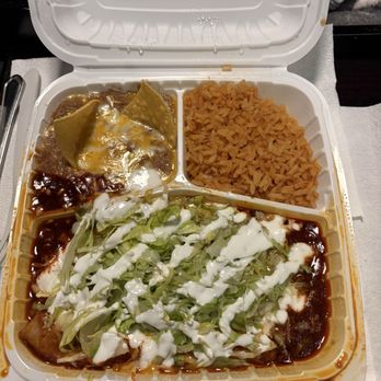 Alibertos Mexican Food - Cheese Enchiladas plate with rice and beans. - Mexican Near Me - Visalia, California