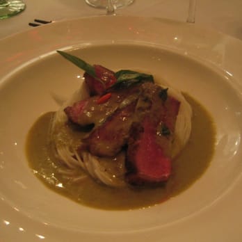 Nan Thai Fine Dining - NY Strip on vermicelli nooodles in green curry (Chef's Table) - Thai Near Me - Atlanta, Georgia Nan Thai Fine Dining - NY Strip on vermicelli nooodles in green curry (Chef's Table) - Thai Near Me - Atlanta, Georgia