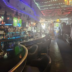 The Levee - The serpentine bar and Halloween decorations!